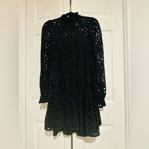 H&M Black Eyelet Short Dress